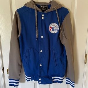 76ers Phila Button Down Sweat Jacket